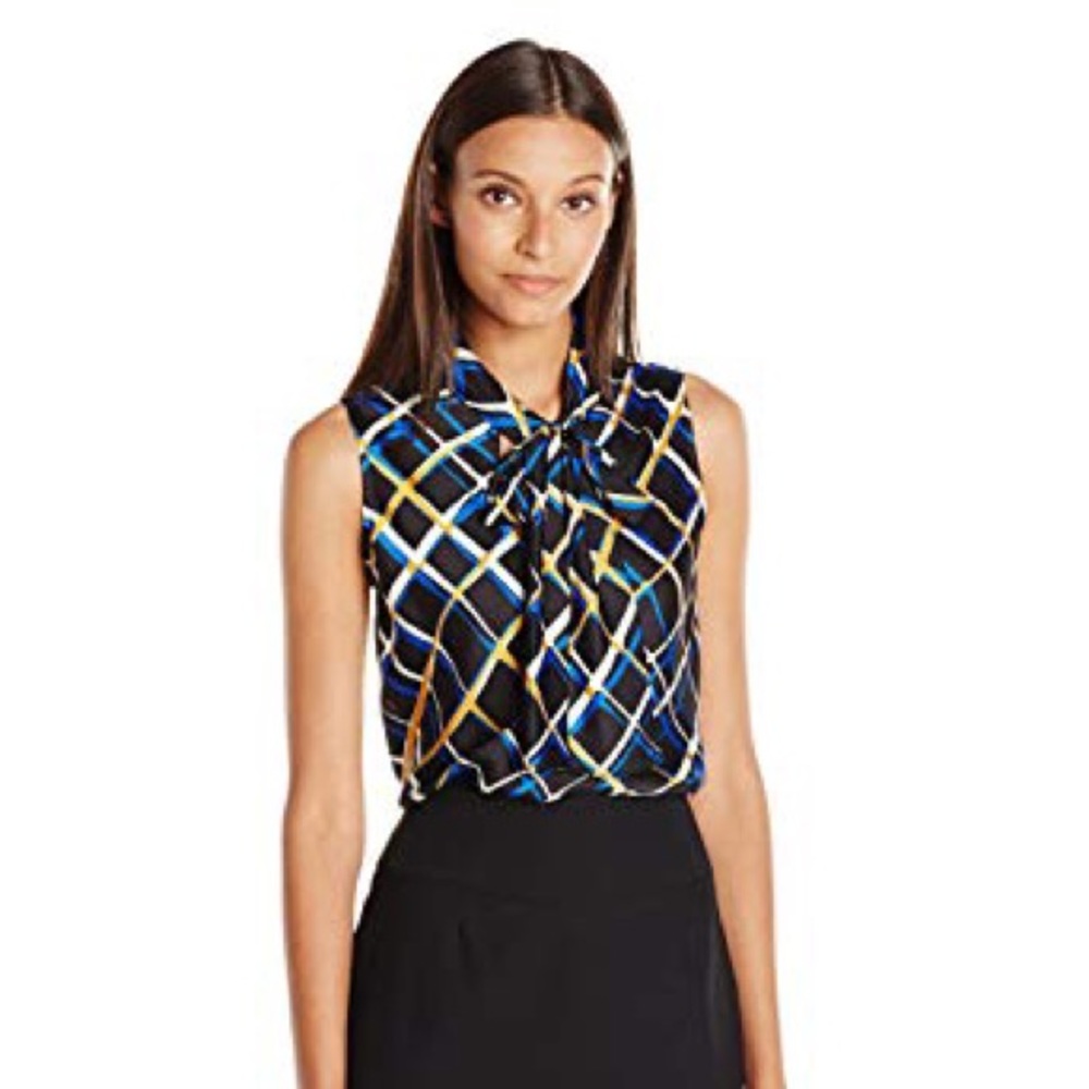 Nine West Silk Elegant Sleeveless V Tie Camisole